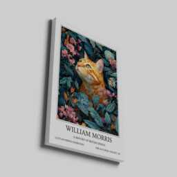 Ginger Cat William Morris Wall Art Vintage Poster, Floral Art Print - thumbnail 2