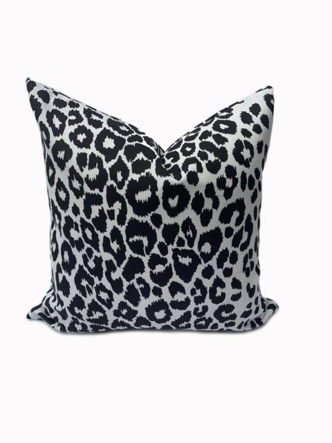 Schumacher Iconic Leopard Graphite Indoor/Outdoor Cushion Cover Pillow Double Sided - image 1