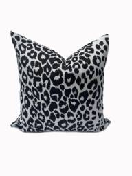 Schumacher Iconic Leopard Graphite Indoor/Outdoor Cushion Cover Pillow Double Sided - thumbnail 1