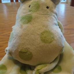 Minky Snuggle Blanket Toy, Animal Security Blanket Buddy, Sculptured With Head, Elephant, Cows, Dogs, Frogs, Giraffes, Lions - thumbnail 3