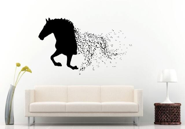 Unique Abstract Running Horse Animal Wall Decal Vinyl Sticker Mural Room Decor L755 - image 1
