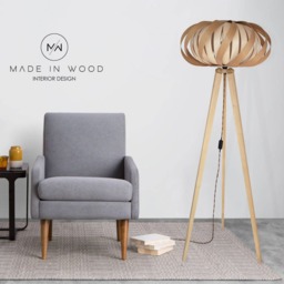 Floor Lamp From Wood. Tripod Style. Unique Design - thumbnail 2