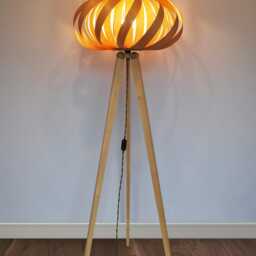 Floor Lamp From Wood. Tripod Style. Unique Design - thumbnail 3