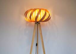 Floor Lamp From Wood. Tripod Style. Unique Design - thumbnail 1