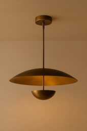 Mid Century Modern Chandelier , Brass Pendant Lighting Flush Mount Ceiling Light Fixture - thumbnail 1