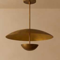 Mid Century Modern Chandelier , Brass Pendant Lighting Flush Mount Ceiling Light Fixture - thumbnail 2