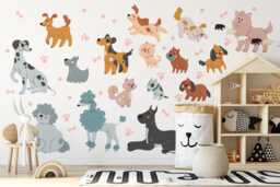 Dog Wall Decals Peel & Stick Puppy Stickers For Nursery - thumbnail 1