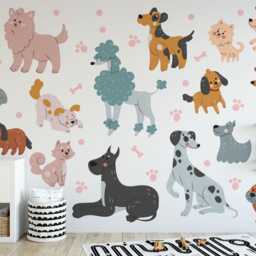 Dog Wall Decals Peel & Stick Puppy Stickers For Nursery - thumbnail 2