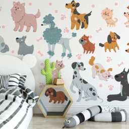 Dog Wall Decals Peel & Stick Puppy Stickers For Nursery - thumbnail 3