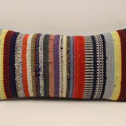 Vintage Turkish Kilim Pillow 10x20 in 25x50 cm Accent Sofa Throw Cushion Cover 4Yef-635 - thumbnail 2