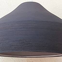 Handmade Black Ceramic Pendant Light Carved Texture Lampshade - thumbnail 3