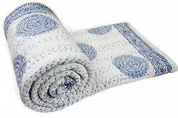 Christmas Gifts, New Buta Print Indian Quilt, Handmade Kantha Gudri Blanket, Home Living Bedspread, Queen Size Cotton Quilt