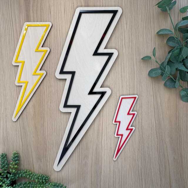 Lightning Bolt Flash Wall Art - Skater & Superhero - Inspired Home Decor For Kids & Teens Wood Acrylic - image 1