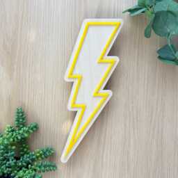 Lightning Bolt Flash Wall Art - Skater & Superhero - Inspired Home Decor For Kids & Teens Wood Acrylic - thumbnail 3