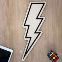 Lightning Bolt Flash Wall Art - Skater & Superhero - Inspired Home Decor For Kids & Teens Wood Acrylic - thumbnail 2