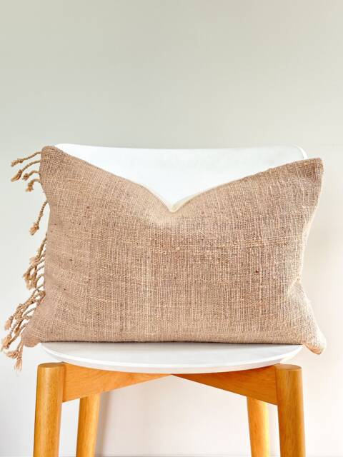 Brown Tribal Hemp Hand Woven Natural Dye Color Pillow Cover - image 1