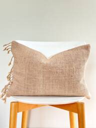 Brown Tribal Hemp Hand Woven Natural Dye Color Pillow Cover - thumbnail 1
