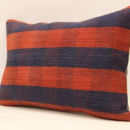 Vintage Turkish Kilim Pillow Cover, Boho Throw Cushion - 14x20 In - thumbnail 3