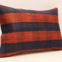 Vintage Turkish Kilim Pillow Cover, Boho Throw Cushion - 14x20 In - thumbnail 2