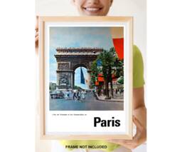 Reprint Of A Vintage 1960 Travel Poster To Paris, France - thumbnail 1