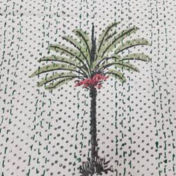 Handmade Palm Tree Kantha Quilt Indian Cotton Bedspread - 90x108 InchFloral Print Throw - thumbnail 3