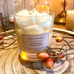 Pumpkin Candle - Luxury Whipped Strong Scented Gift Ideas Christmas Birthday Autumn Handmade Soy Wax New Home - thumbnail 3