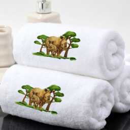 Embroidered Animal Towel Personalized Luxury Cotton Bath Set - thumbnail 2