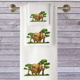 Embroidered Animal Towel Personalized Luxury Cotton Bath Set