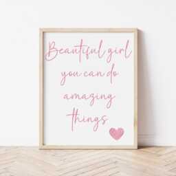 Girls Affirmation Wall Print, You Can Do Anything Quote Art, Positive Childrens Room Decor, Nursery Decor - thumbnail 3