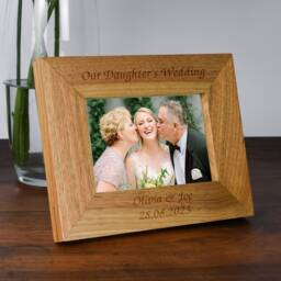 Personalised Our Daughters Wedding Wooden Photo Frame 6x4 5x7 Engraved Gift For Parents Mother Father Of Bride Groom Thank You Keepsake - thumbnail 2