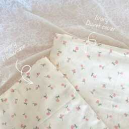 Coquette Pink Floral Duvet Cover & 2 Pillowcases, Twin/Full/Queen/King Double Gauze Cotton - thumbnail 2