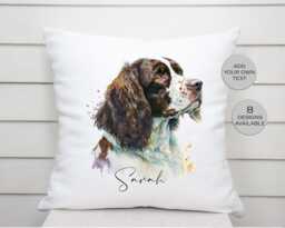 Personalised Springer Spaniel Cushion - Custom Dog Throw Pillow Pet Keepsake