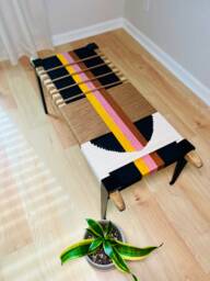 Hand-Woven Entryway Bench Mcm Style End Of Bed & Mudroom Seating - Custom-Made, Multiple Sizes - thumbnail 1