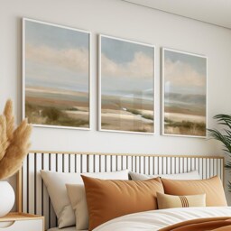 Soft Valley Poster Set, Neutral Landscape Wall Art, Abstract Prints - thumbnail 3