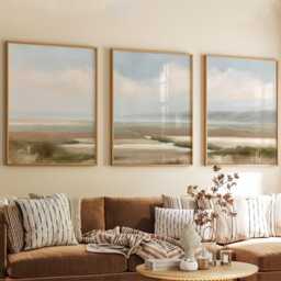 Soft Valley Poster Set, Neutral Landscape Wall Art, Abstract Prints - thumbnail 4