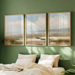 Soft Valley Poster Set, Neutral Landscape Wall Art, Abstract Prints - thumbnail 2