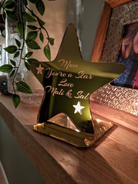 Engraved Personalised Heart/star Shaped Tea Light Holders. Mothers Day Gift - image 1