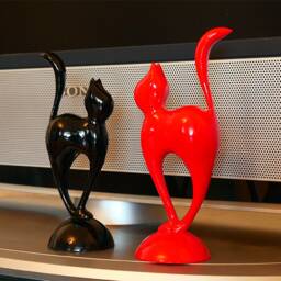 Original Black & Red Cats. Sculpture. Home Decor. 3D Printed, Room 3D Animal Set. Gift. Art Decorations. Minimalism - thumbnail 2