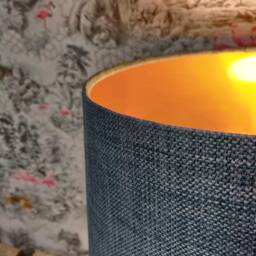 Duck Egg Blue French Drum Lampshade With Gold Lining - thumbnail 2
