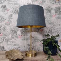 Duck Egg Blue French Drum Lampshade With Gold Lining - thumbnail 3