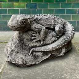 Stone Lizard Garden Statue Concrete Reptile Decoration Outdoor Figurine Animal Sculpture For Yard Or Patio Ornament Lizard Lover Gift - thumbnail 2