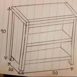 Large Bookcase Sideboard With Oak Top - thumbnail 4