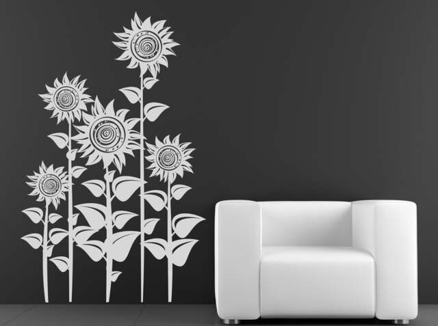 Sunflower Decal, Boho Decor, Sunflowers Kitchen Flower Wall Floral Art - image 1