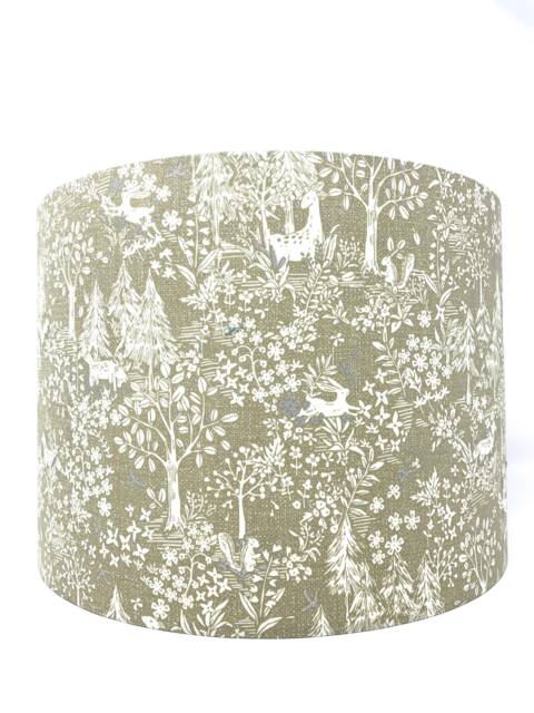 Woodland Animals Lampshade Drum Lamp Shade With Hare, Deer, Fox - image 1
