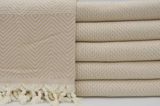 Turkish Blanket, Beige Blanket, Handmade Blanket, Cotton Bedspread, Turkish Bedspread, Home Decor, Bed Cover, 75x91, Turkish Towel, B3-Dreamb - image 1
