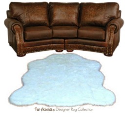 Faux Fur Area Rug - Chubby Bear Shape Sheepskin Pelt, Usa Made - thumbnail 1