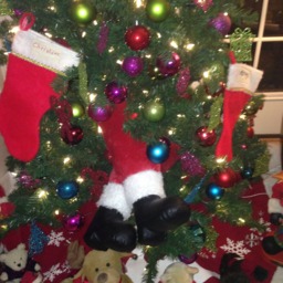 Santalegs For Christmas Decorating in Fireplace, Planters, Xmas Trees, A Unique Idea - thumbnail 3