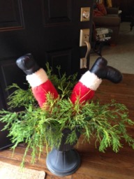 Santalegs For Christmas Decorating in Fireplace, Planters, Xmas Trees, A Unique Idea - thumbnail 2