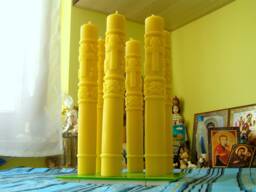 Beeswax Pillars, Candles Pillars, Beeswax Candles, Altar Wedding Baptism Emergency - thumbnail 1