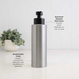 Brushed Stainless Steel Soap Dispenser - Refillable Liquid Hand Pump Bottle Eco Friendly Bathroom Decor Sink Accessory 250Ml Or 500Ml - thumbnail 3